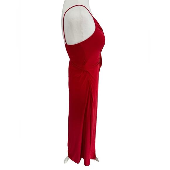 Misa Los Angeles Veronica Dress Red Long Wrap Maxi Stretchy Romantic Glamorous - Picture 7 of 16